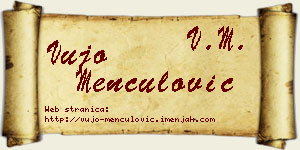Vujo Menčulović vizit kartica